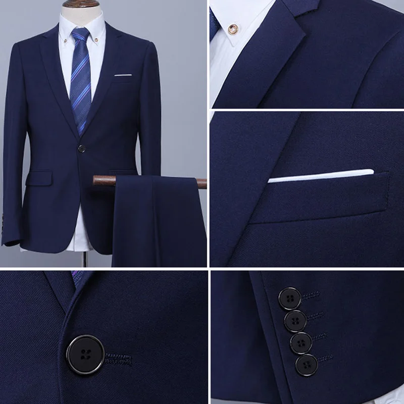 Роскошные мужские свадебные 2 шт. костюм для мальчиков блейзеры зауженный мужчин