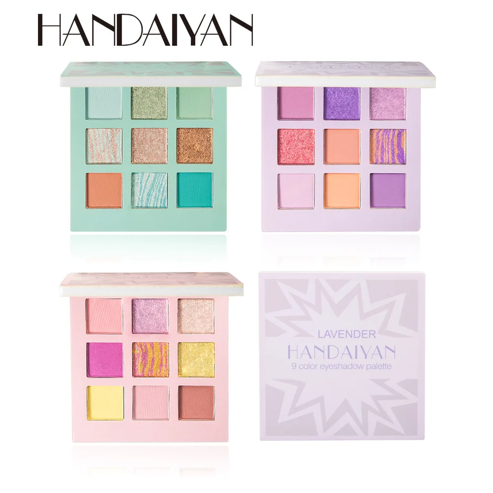 

9 Colors Pearlescent Matte Eyeshadow Palette Mashed Potato Eyeshadow Makeup Tray Mint Lilac Eyeshadow Powder