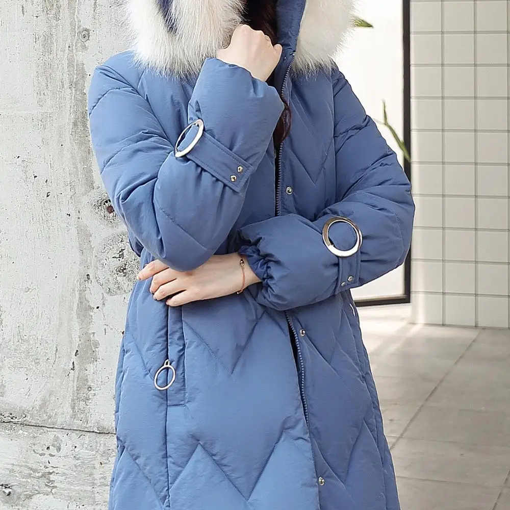 X-long parkas зимняя женская куртка-25 градусов тонкий толстый теплый зимний большой меховой воротник с капюшоном куртка пальто парки верхняя одежда куртка