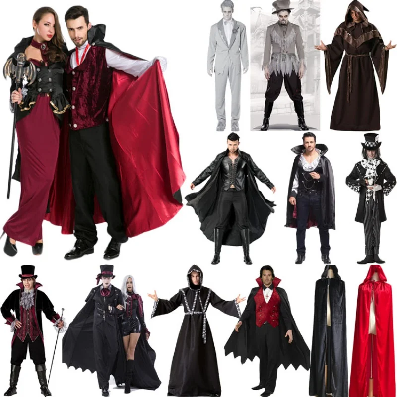 

Накидка волшебника для косплея на Хэллоуин Disney, костюм вампира невесты, зомби для мужчин и женщин, сценическая одежда, призрак, костюм жених...