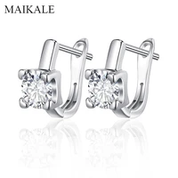 maikale square cubic zirconia stud earrings gold silver color small earrings for women jewelry girls accessories fashion gifts
