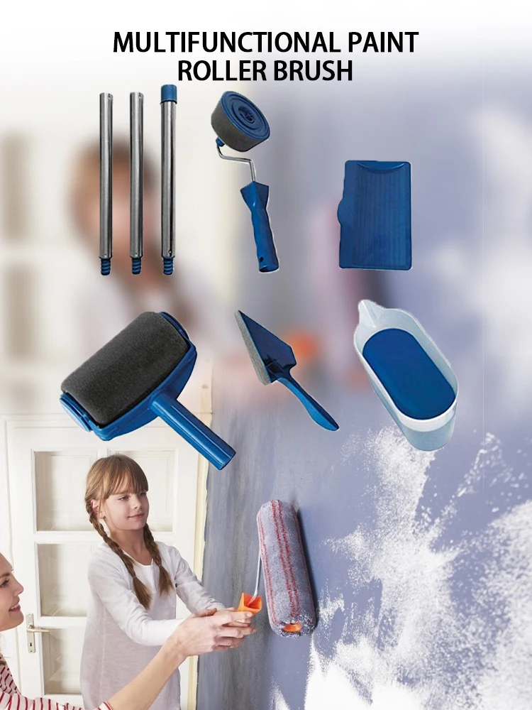 

Multifunctional DIY Paint Roller Brush Handle Tool Flocking Edger Household Office Room Wall Roller Paint Brush