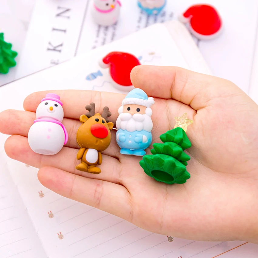 Набор рождественских ластиков 6 шт./компл. креативный ластик в виде Санта Клауса