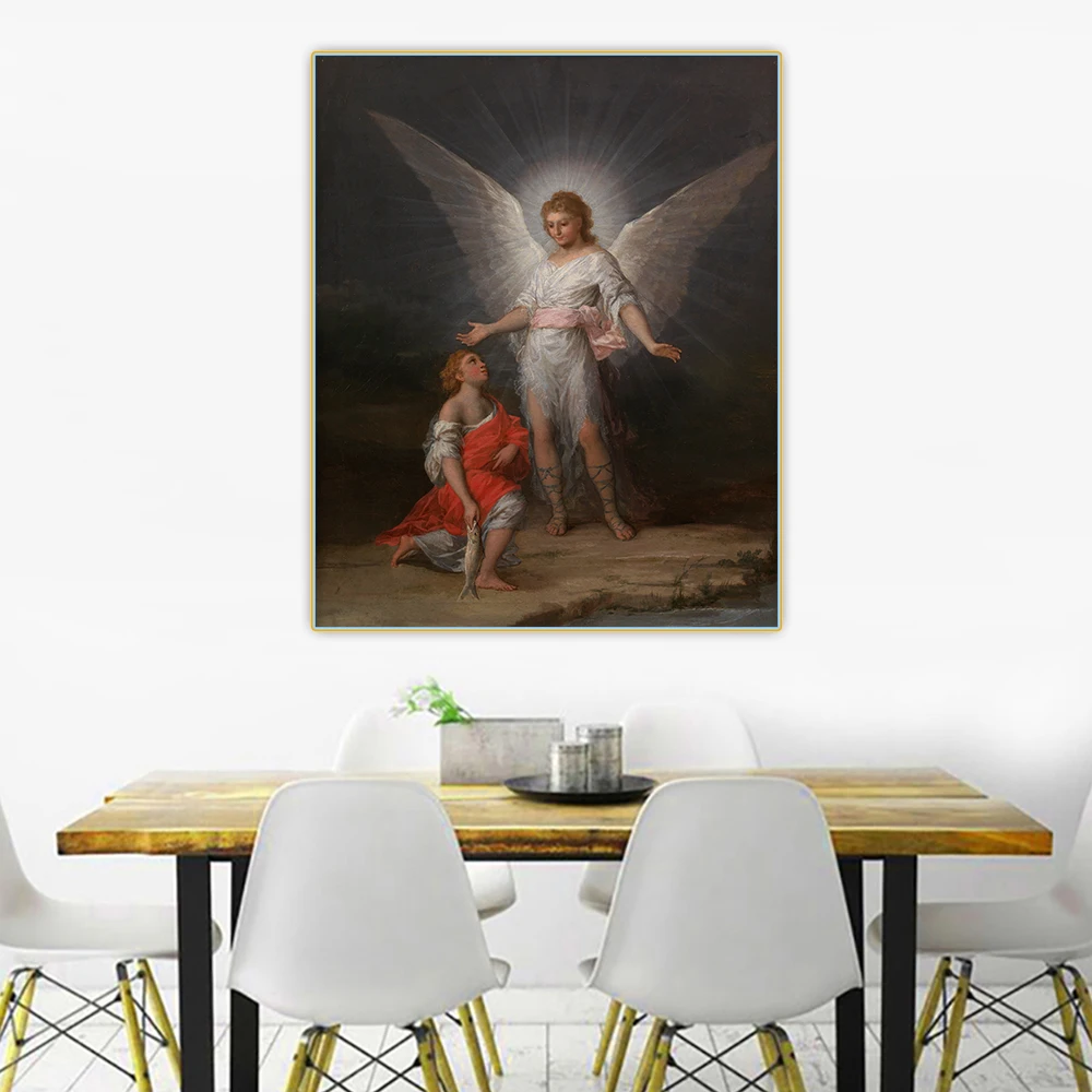 Citon Francisco Goya《Tobias and the Angel》Canvas Art Oil Painting Artwork Poster Picture Wall Background Decor Home Decoration | Дом и сад