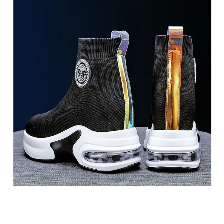 

Inner high women's shoes 2020 spring new Korean version hundred set ins red fashion sports knitted high-help socks shoes