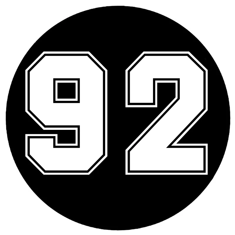 

Hot Sell Vinyl Decal Number 92 Car Sticker Waterproof Auto Decors on Truck Bumper Rear Window15x15cm