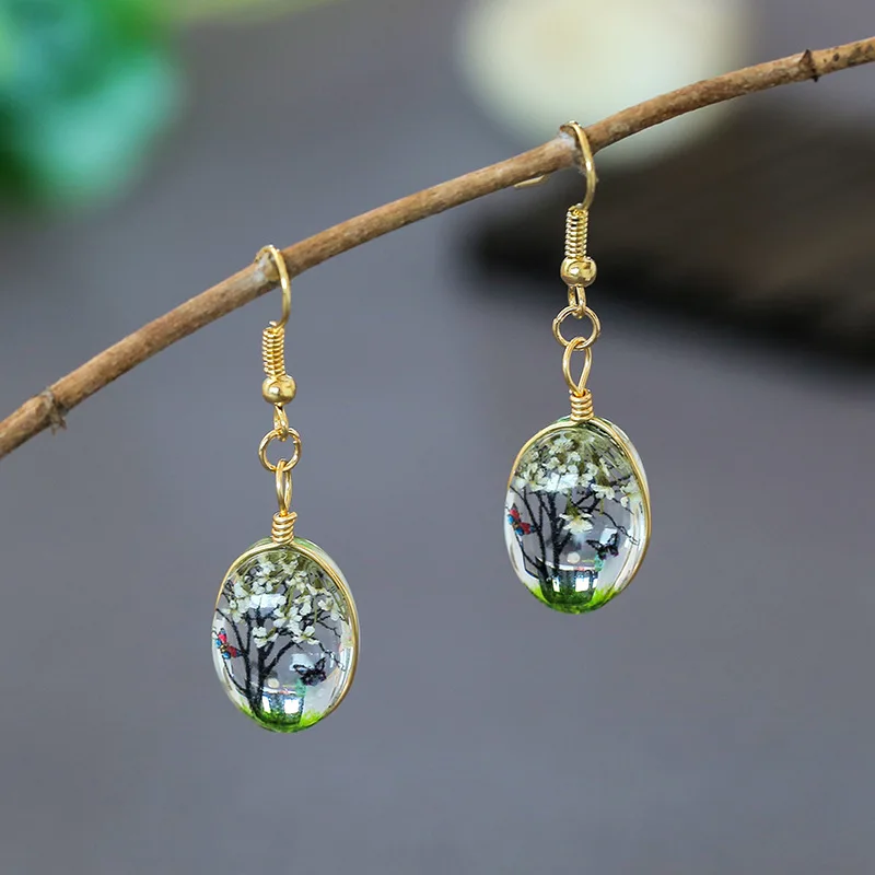 Натуральный белый кристалл камень капля многоцветный вечный цветок ручной