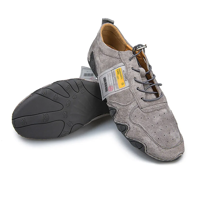 Мужские замшевые туфли со шнуровкой повседневные рабочие из свиной кожи обувь