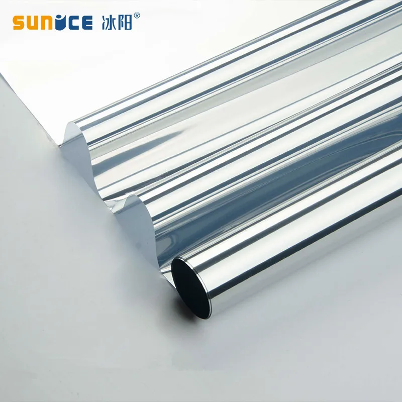 SUNICE One Way Window Film Static Privacy Mirror Tint Reflective Silver&ampSilver Home 50cmX700cm | Дом и сад