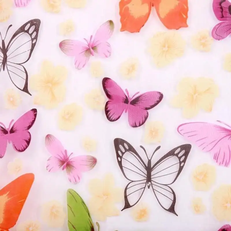 Тюлевая прозрачная занавеска с бабочками для экрана драпировочная панель