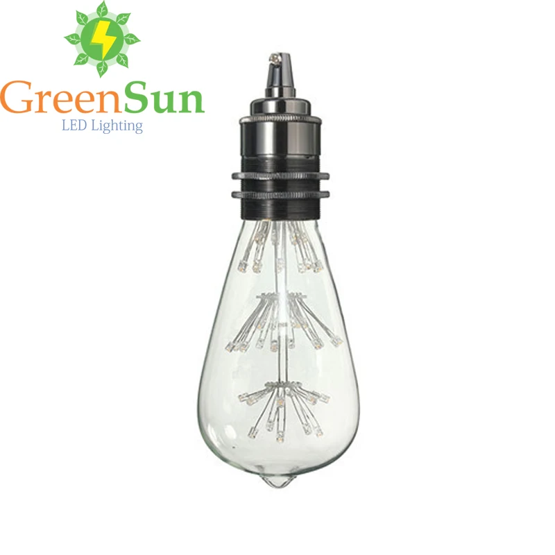 GreenSun 3 шт. жемчужная черная лампа цоколь E27/E26 винтажная розетка Эдисона держатель