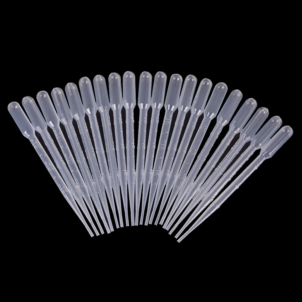 

20pcs/set 3ML Disposable Plastic Eye Dropper Set Transfer Graduated Pipettes Lab Supplies