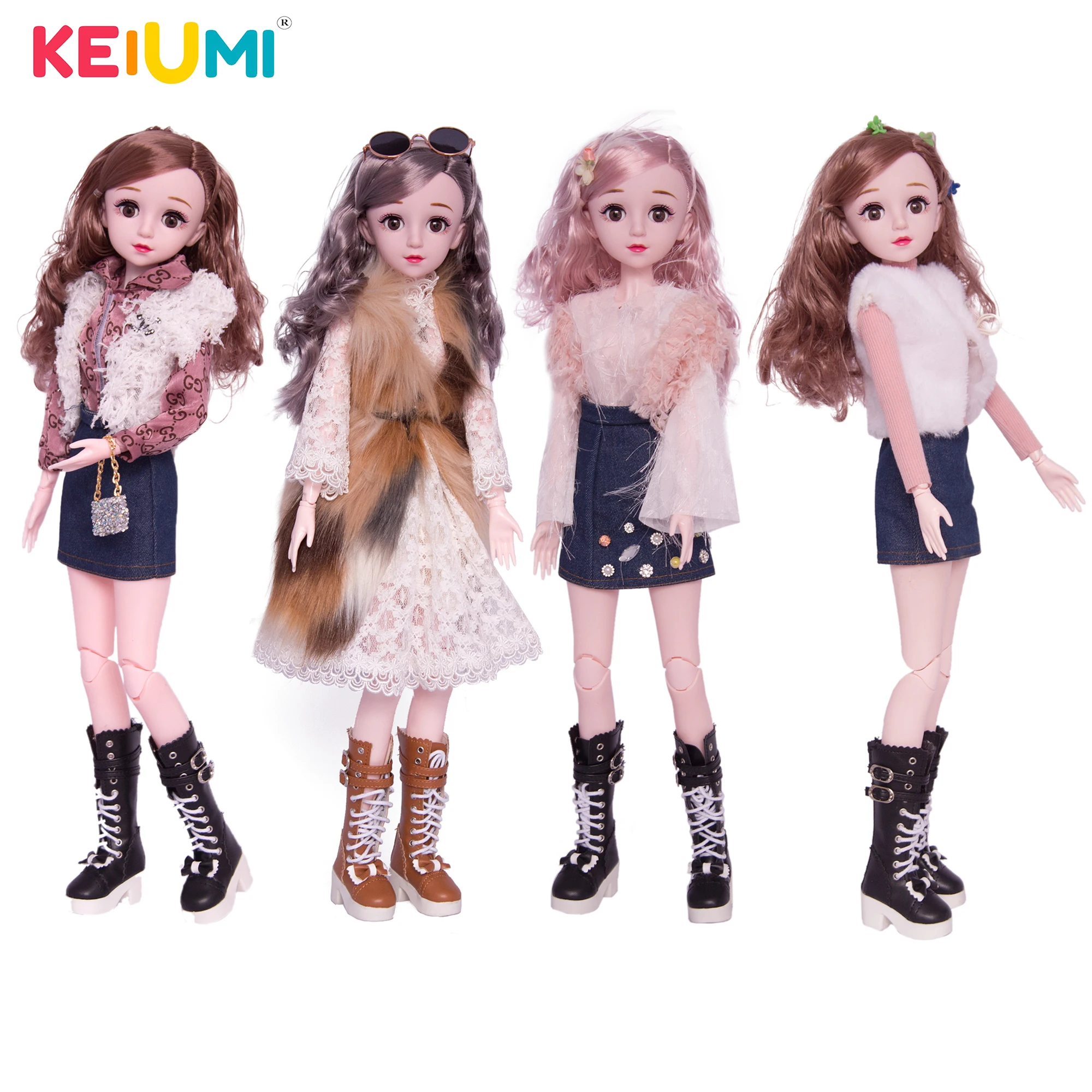 KEIUMI полностью силиконовые виниловые куклы Bjd гибкие 24 шарнирные реалистичные
