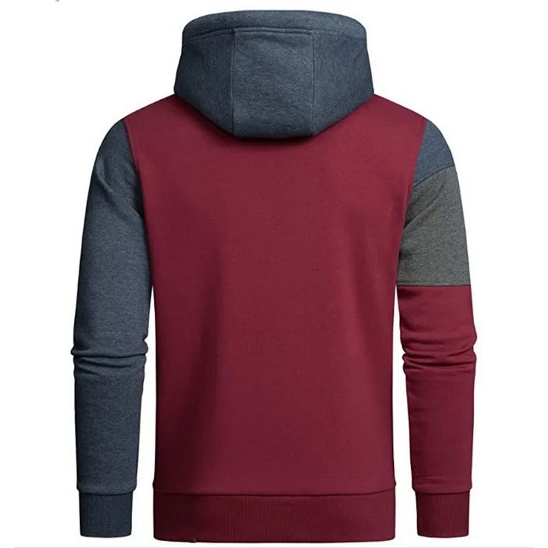 

2021 Men's Patchwork Hooded Sweatshirt Hoodies Clothing Casual Loose Fleece Warm Streetwear Male Fashion Autumn Winter Outwear