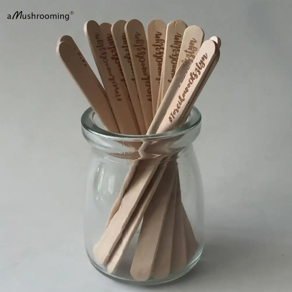 Лазерной гравировкой биоразлагаемые деревянные палочки для поделок дома и сада 4