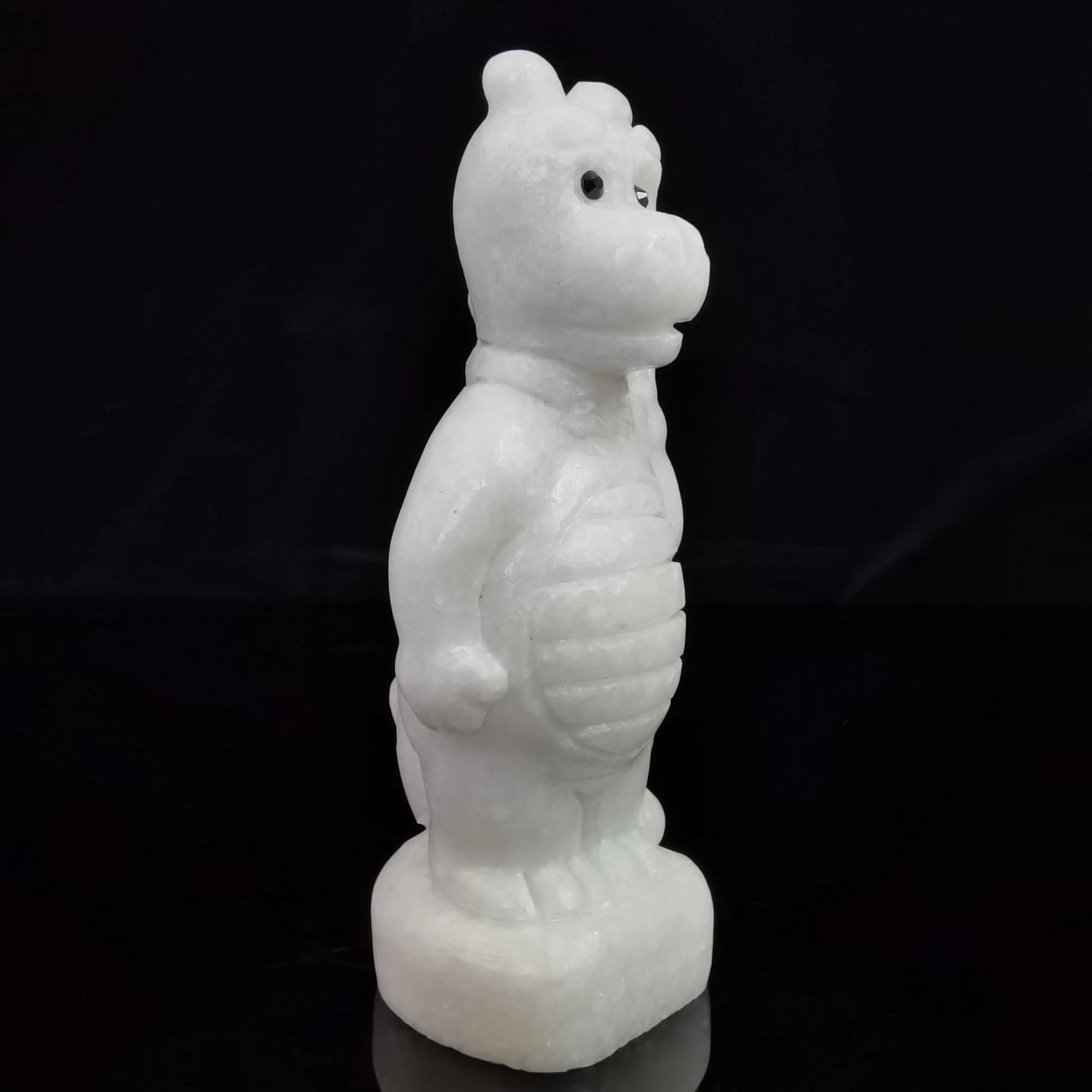 

Cartoon Dinosau Feather Natural Stone and Mineral Quartz Rock Crystal Crafts Statue Hand Carved DIY Decorations Cure