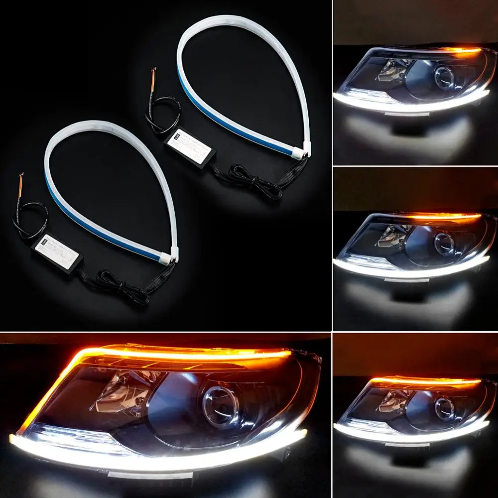 45 см дневные ходовые огни светильник течет светодиодный поворотник DRL