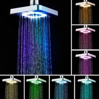 k1ka creative high pressure fixed shower head square rainfall shower head spa shower with colorful led lamp water saving