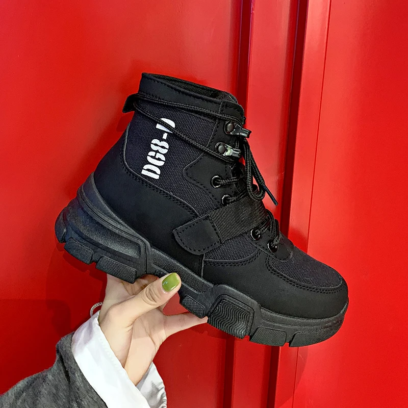 Fujin/теплые ботиночки на платформе Прямая поставка Цвет бежевый черный Удобная