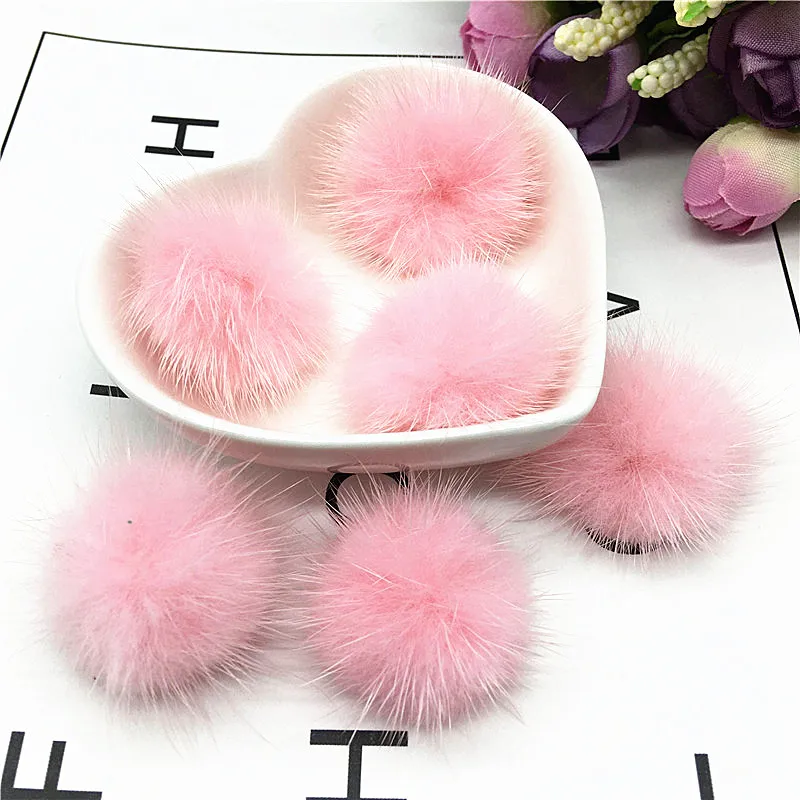 5Pc 4cm Mink Pompoms Fur Balls for Sewing on Knitted Beanies Keychain and Scarves Shoes Hats Earring Pom DIY Accessories | Дом и сад