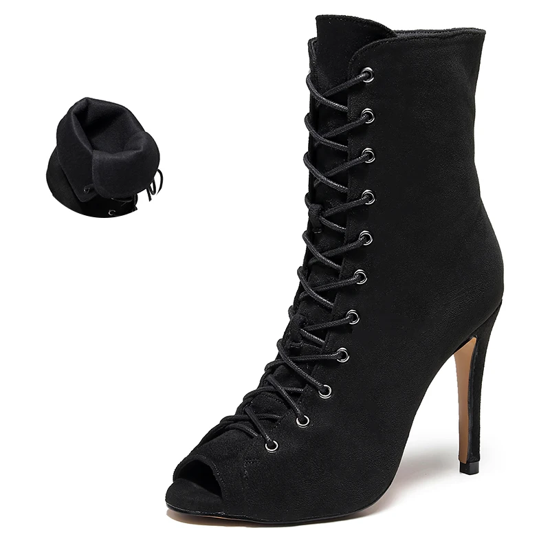 Женские высокие бальные туфли для латиноамериканских танцев черные