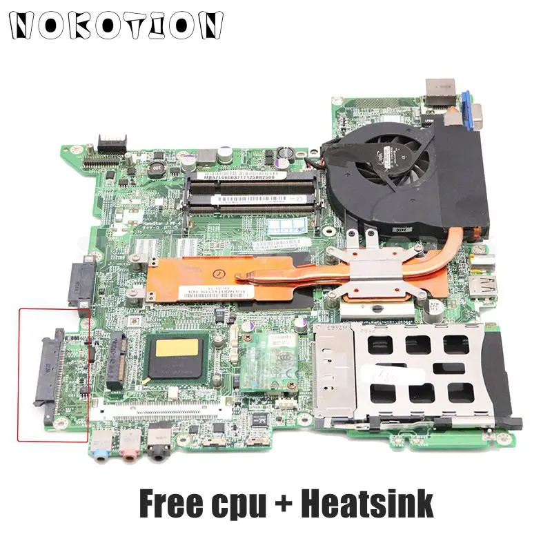 

NOKOTION MBAZL06003 MB. Azl06003 DA0ZR1MB6E0 DA0ZR1MB6D1 для Acer aspire 3680, материнская плата для ноутбука, SATA разъем, бесплатный процессор
