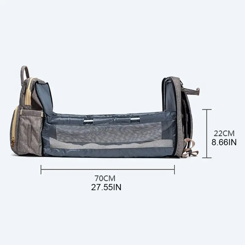 

2 IN 1 Folding Crib Backpack Multifunctional Large-Capacity Diaper Bag LX9F