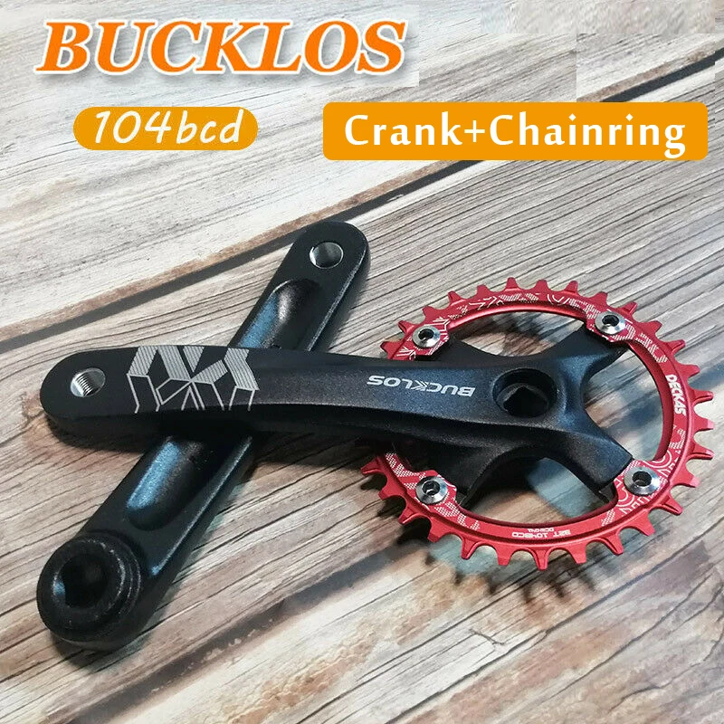 

BUCKLOS MTB 104BCD Crank 170mm Bike Crankset Square Hole For Single/Double Chainring 32T-42T chainwheel For 8-11s chain parts