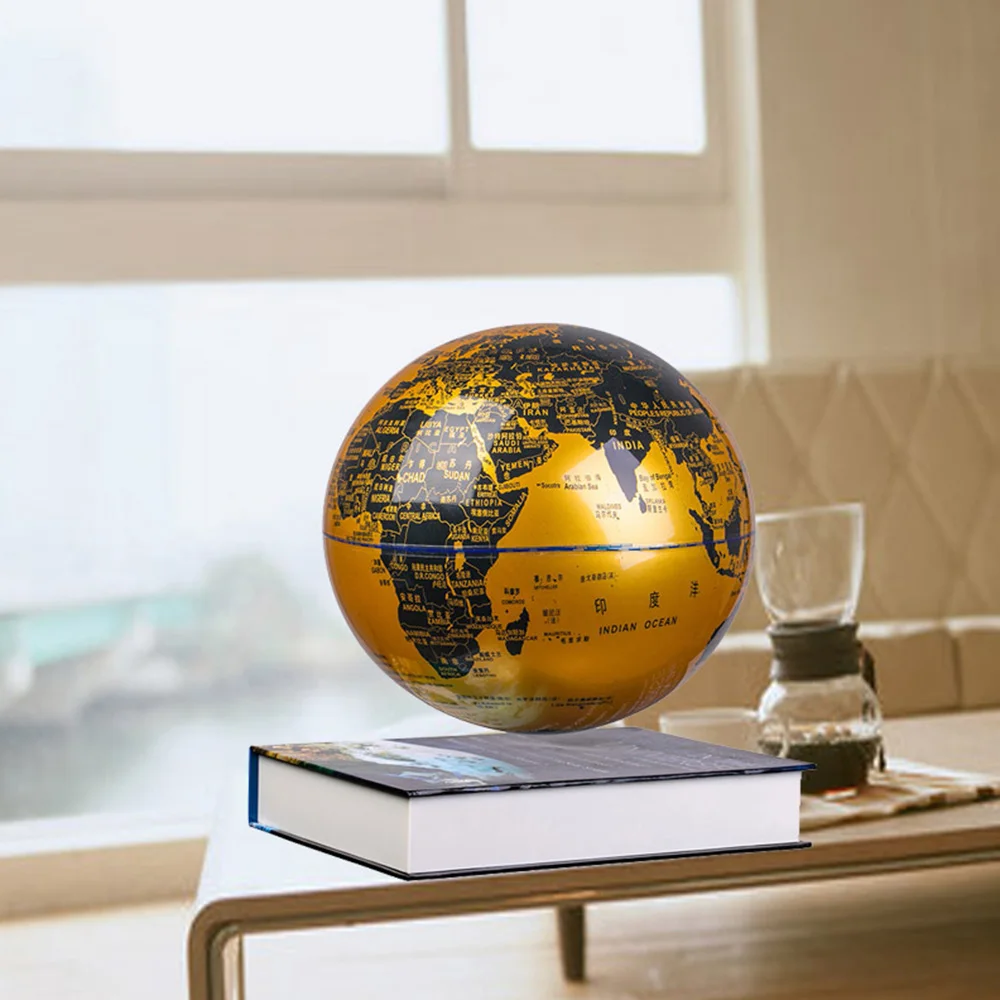 8-Inch Magnetic Levitation Globe Crafts Ornaments World Map Ball Lamp Floating Lighting Office Home Decoration Globe Gift