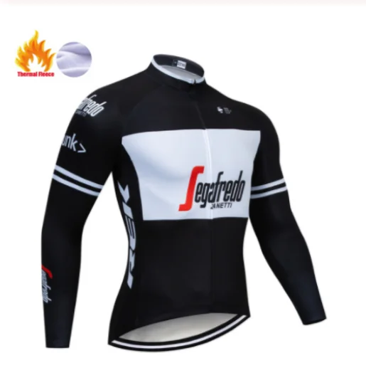 Winter Jersey Трекинг профессиональная команда мужчин флуоресцентный зеленый зимний с длинным рукавом ветрозащитный и теплый флис велосипедная Одежда Набор - Цвет: Winter Jersey