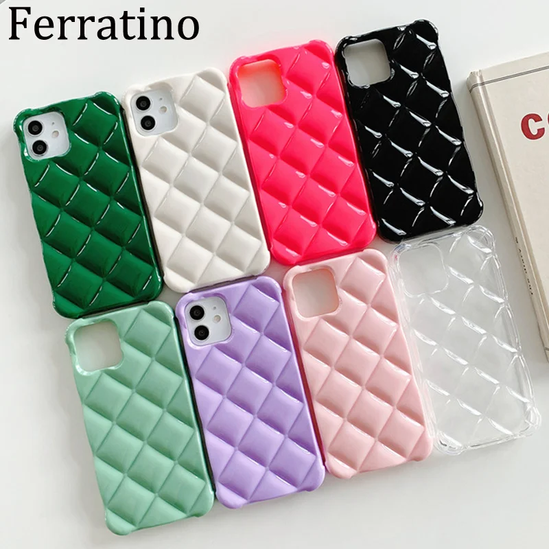 

Candy Color 3D Rhombus Transparent Phone Case For iPhone 12 11 Pro Max XR X XS Max SE 2020 7 8 Plus Cases Soft Silicone Cover