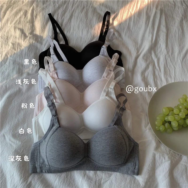 

Студенческое однотонное нижнее белье для девочек, новинка весны 2021, бюстгальтер без косточек, удобный спортивный бюстгальтер, приятный для ...