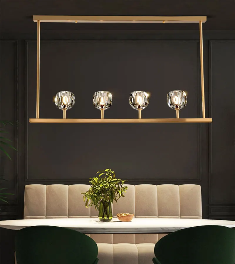 Современная Подвесная лампа RH в стиле лофт медный хрустальный светильник с 3 4 5 6