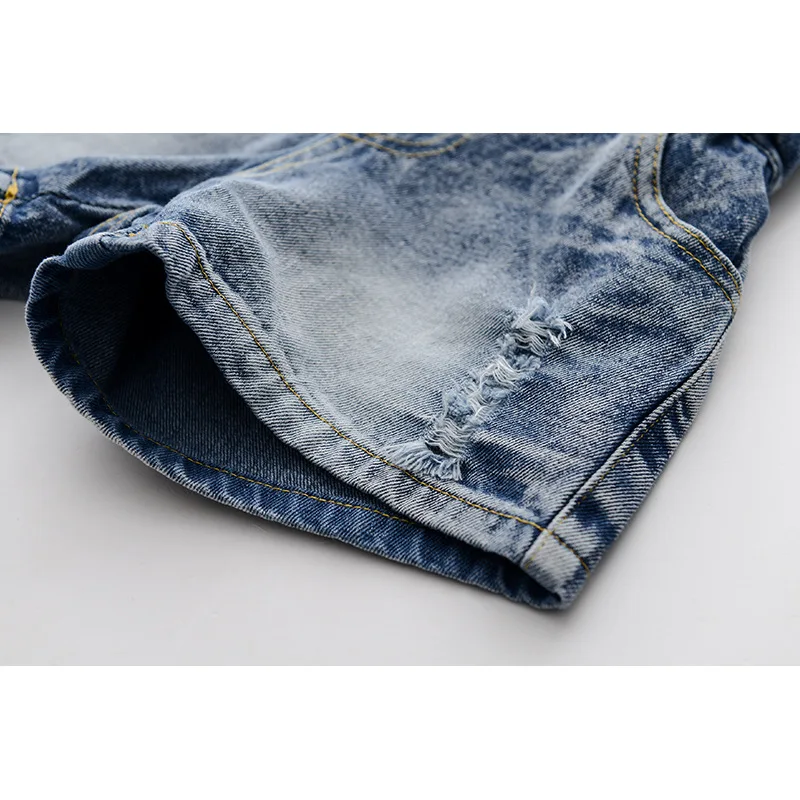 2018 новый летний модный джинсовый комбинезон для девочек высокого качества с