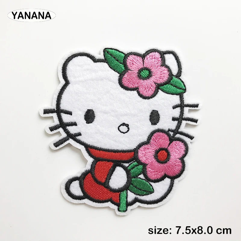 Лиса кролик Китти сова Мультяшные животные вышитые наклейки с утюгом