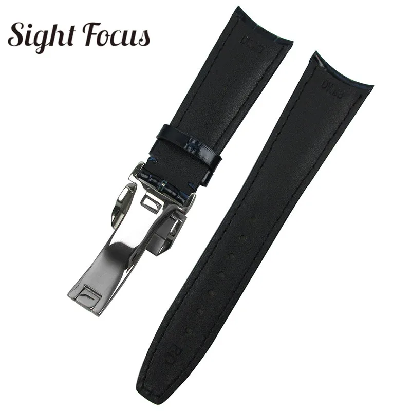 Ремешок мужской кожаный с изогнутым концом сменный Браслет для наручных часов IWC