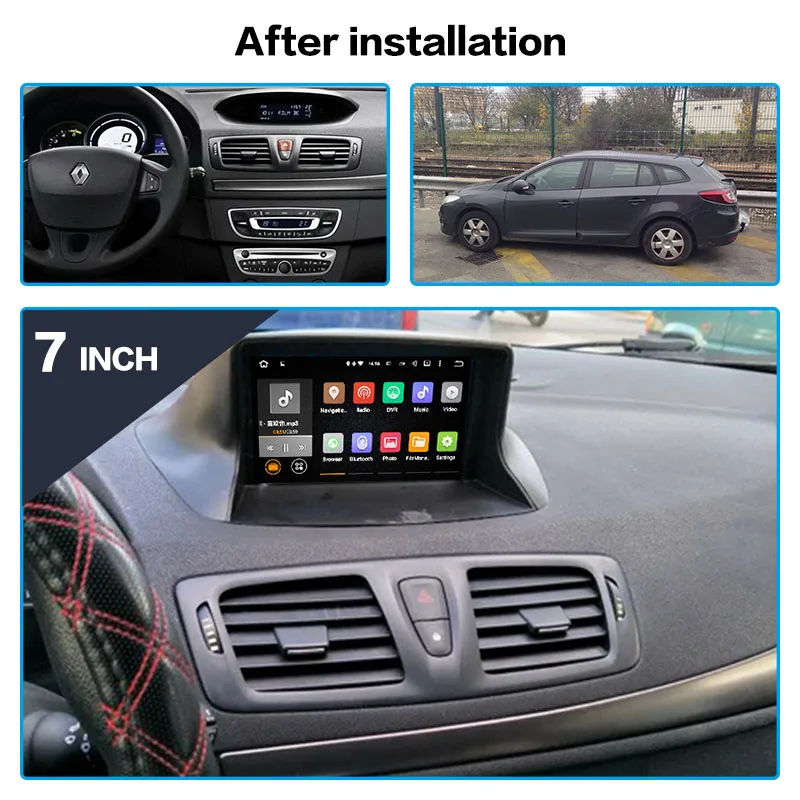

for Renault Megane 3 Fluen Android 10.0 4+128G Screen Car Multimedia DVD Player GPS Navigation Auto Audio Radio Stereo Head Unit