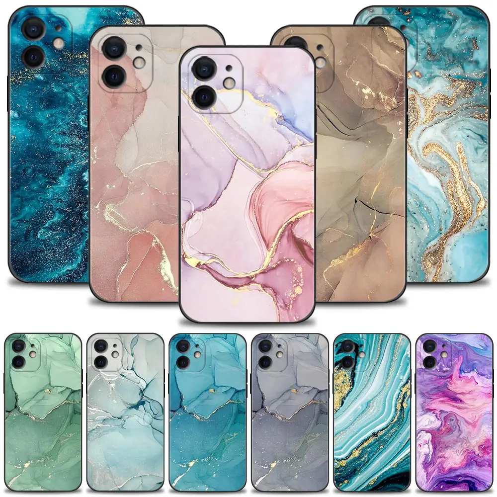 Мраморный арт Модный чехол для телефона Apple iPhone 14 11 13 12 Pro Max Mini X XR XS 6 6S 7 8 Plus