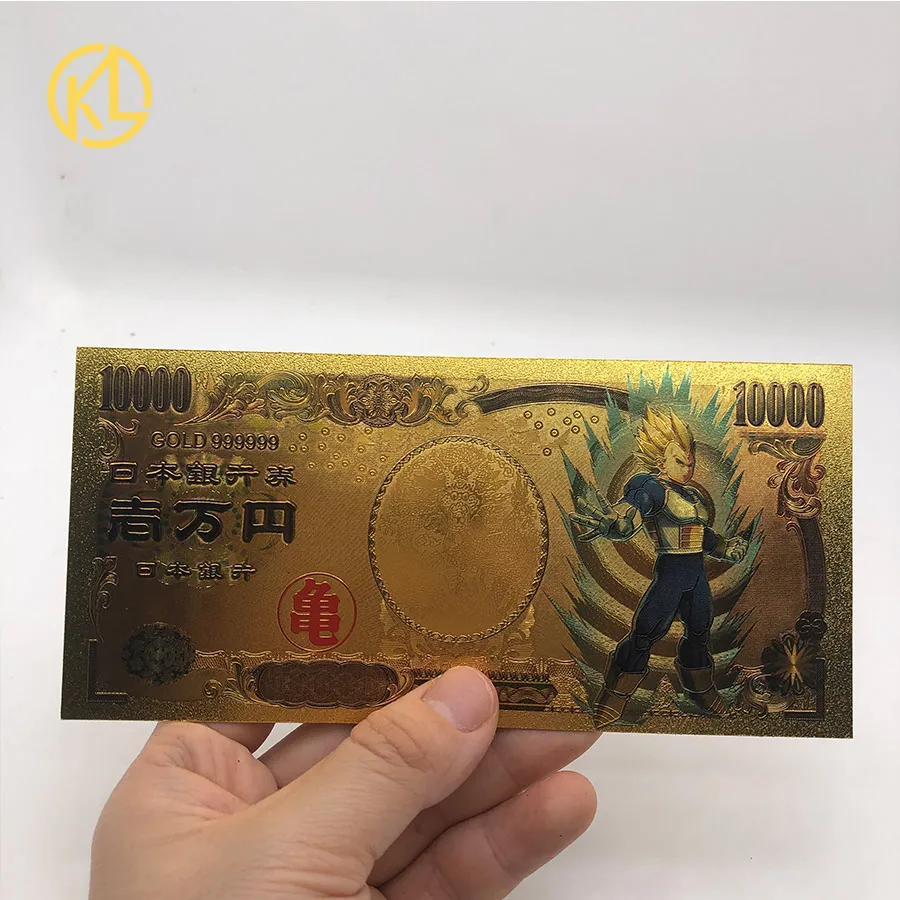 100 шт./лот, японский Драконий жемчуг z, персонаж из мультфильма, 10000 иен, Золотые пластиковые банкноты для детской классической коллекции памяти - Цвет: Армейский зеленый