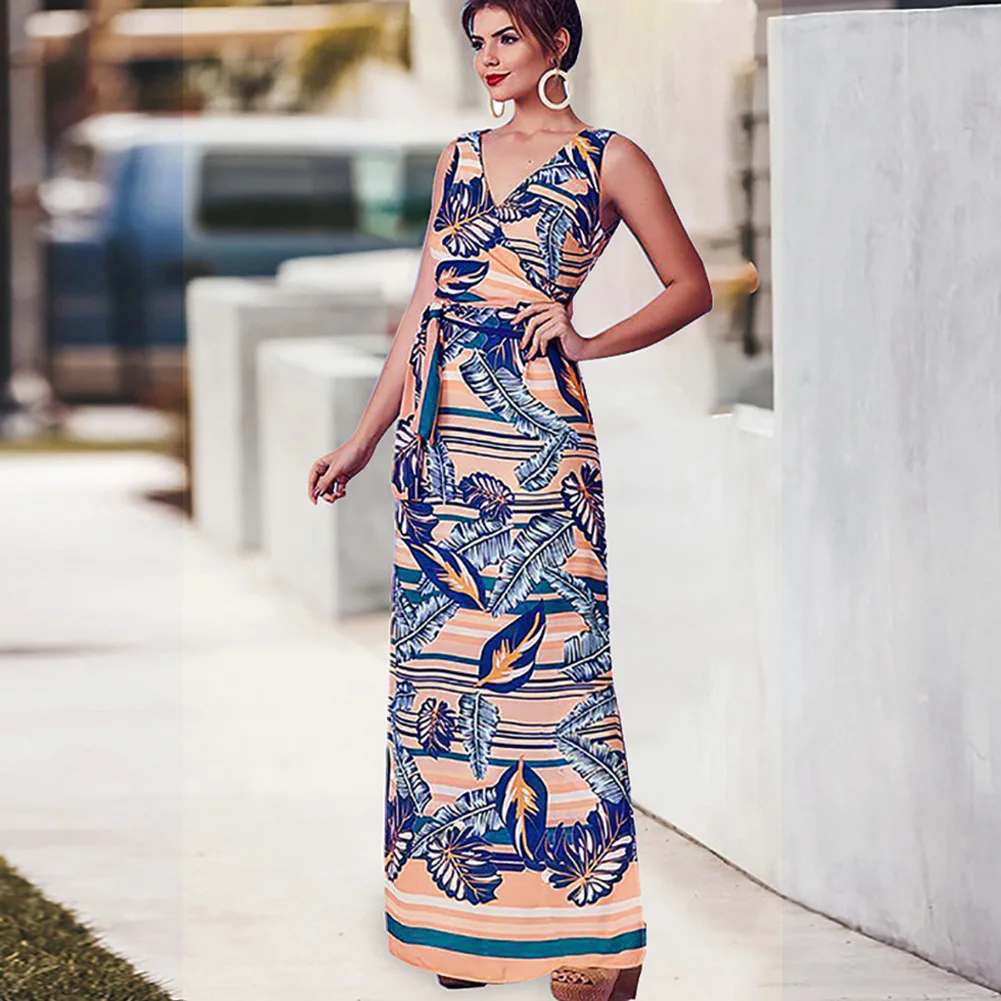 Elegant And Graceful Women Long Maxi BOHO Evening Party Dress Beach Floral Fashion Printed | Женская одежда