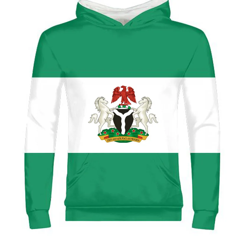 

NIGERIA male youth custom made name number nga zipper sweatshirt nation flag republic nigerian college text photo clothes