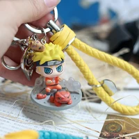 bandai naruto action figure cute creative cartoon doll anime peripheral uchiha sasuke kakashi konan keychain pendant