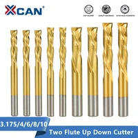 xcan 2 flute up down cutter 3 17546810mm shank tianium coated carbide end mill cnc router bit milling cutter