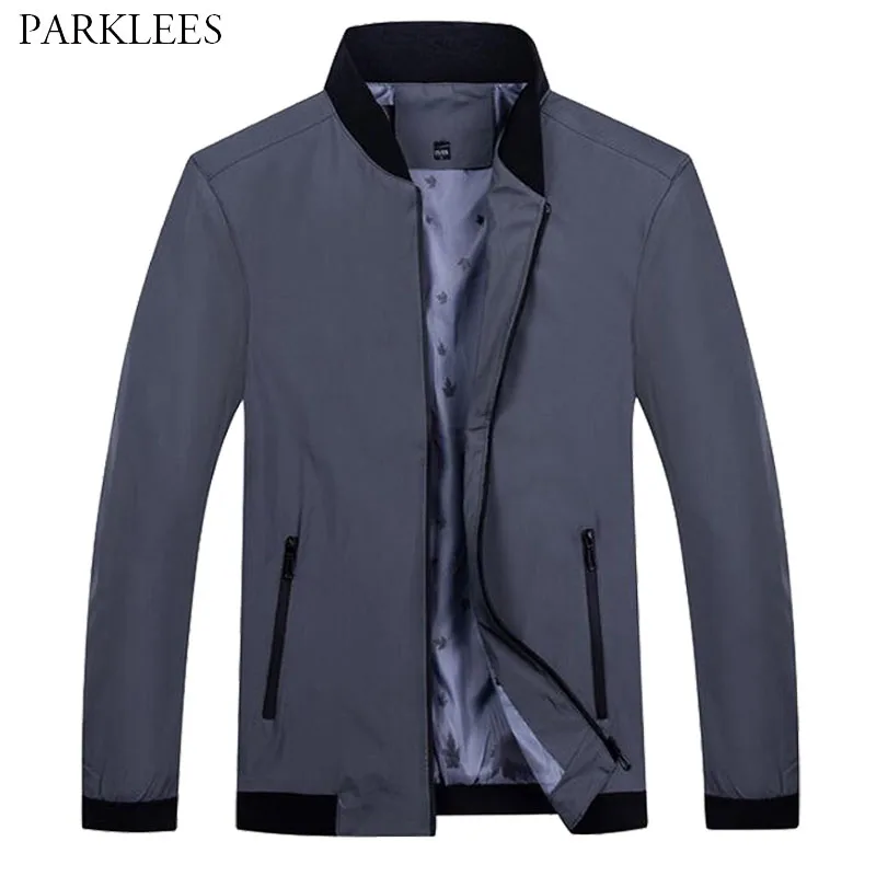 

Business Men Jacket Coats 2020 Glossy Zipper Jacket for Men Spring Autumn Casual Men Outwear Solid Classic Slim Fit Mens Coats