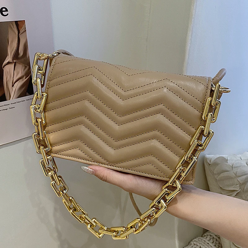 

Casual Small Women's Tote Bag Solid Color Square Crossbody Bags 2021 Luxury Brand Female Shoulder Bags Chain Design Handbags Sac