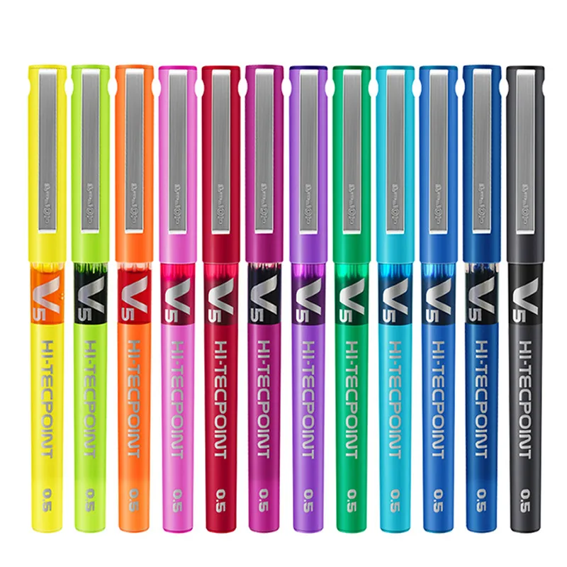 

6/12pcs PILOT BX-V5 full needle straight liquid ballpoint pen BX-V5 0.5mm gel pen multicolor large capacity