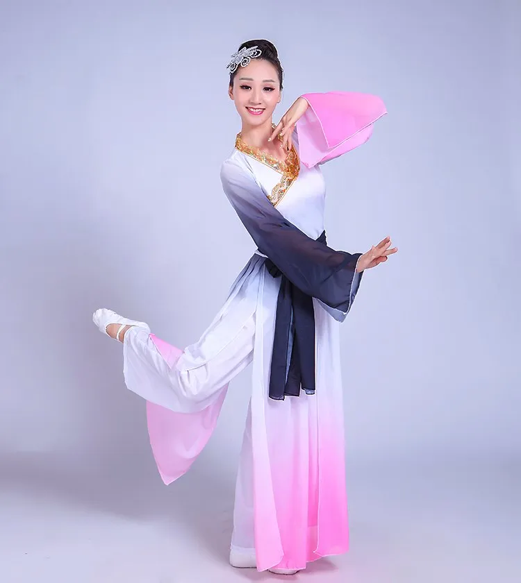 Китайский стиль Hanfu классические танцевальные костюмы для взрослых женщин Yangko