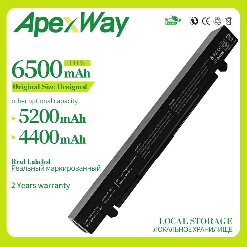 Apexway 8 cell 4400mAh аккумулятор для ноутбука Asus A41 X550 A450 A550 F550 F552 K450 K550 P450 P550 R409 R510 X450