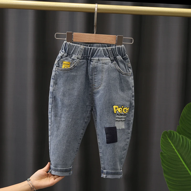 

Baby Boys Jeans 2021 Autumn Boys Printing Denim Cotton Casual Kids Pants For Children Trousers 2-6 Years Clothing