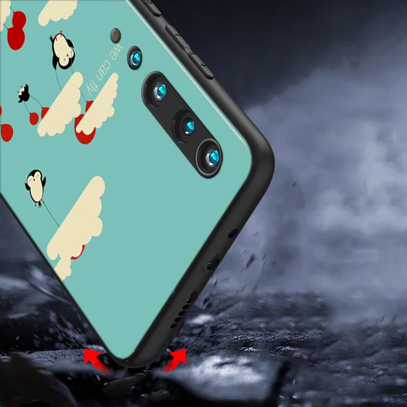 

Silicone Cover Cute penguin cartoon for Xiaomi Mi 10 9T CC9 Pro Note 10 9 8 6 A3 A2 A1 Lite Play Mix 3 Black Phone Case
